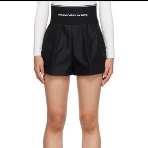 Alexander Wang Black Pleated Shorts